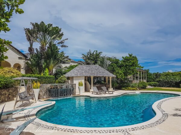 Tropical Pool with waterfall